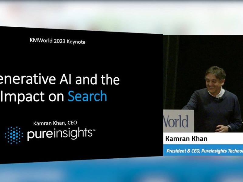 Kamran Khan Pureinsights keynote KMWorld 2023